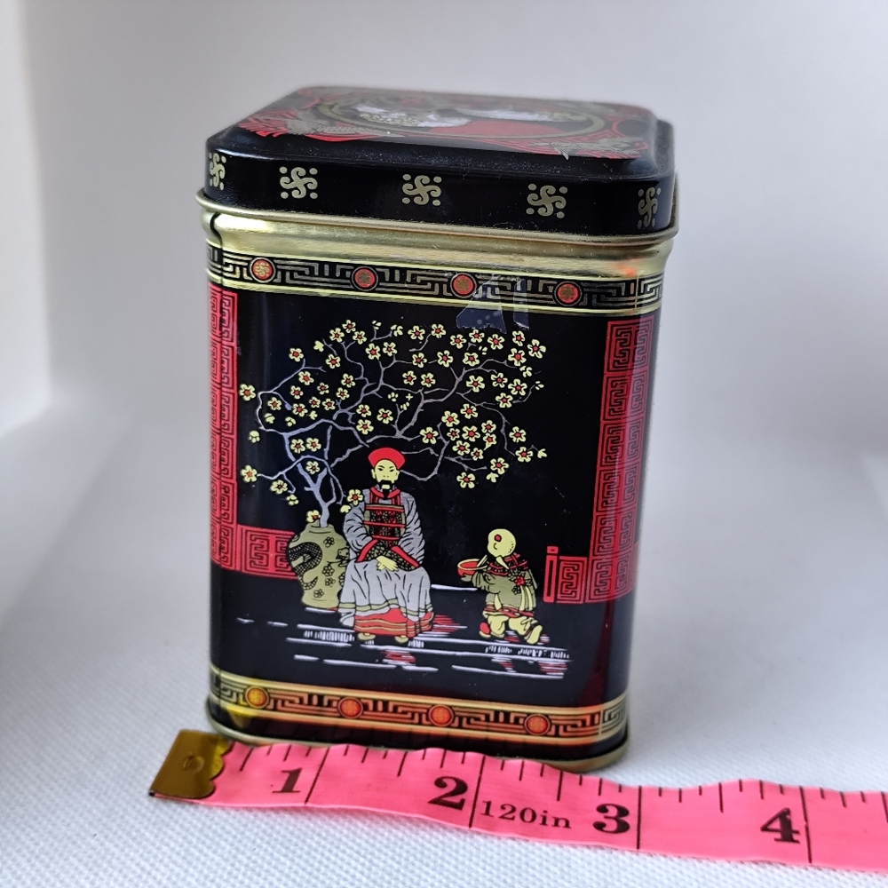3/$25💙Vintage Asian Tea Tin Container 1970s Metal Storage - Picture 3 of 7